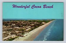 Cocoa Beach FL- Florida, Aerial Of Beach Area, Antique, Vintage Postcard picture