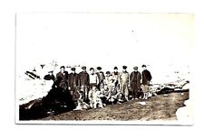 PORT MOLLER ALASKA REAL PHOTO POSTCARD MEN DOGS RPPC FRANK WRIGHT USA antique  picture