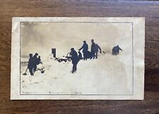 Worthington Minnesota Men Shoveling Snow Antique RPPC Cyko Vintage Photo picture