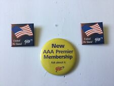 Lot of 3   - 2 AAA United we stand pins. AAA Premier Membership pin picture