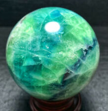 TOP 720 G Ø 77mm Natural Fluorite Quartz Crystal Sphere Ball Healing YCXF129 picture