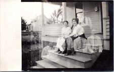 Double Exposure RPPC - Two Pretty Ladies on porch - Photo Postcard c1904-1920s picture