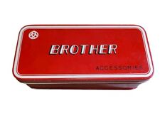 Vintage Brother Accessories Red Metal Tin picture