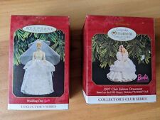 Barbie Hallmark Collectors Ornaments Lot of 2, 1997 Wedding Day & Holiday picture