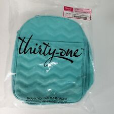 Thirty One 31 Chill-icious Thermal Insulated Lunch Bag Turquoise Quilted Chevron picture