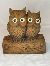 Vintage Resin Owls Figurine Wall/Table/Shelf Art picture