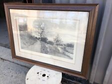 WOW Quartersawn oak picture frame J O Anderson signed print 1891 NYC 38.5/28” picture