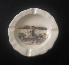 Vintage “Pilgrims In Wheat Field” Ceramic Obernai Faienceries France Ashtray picture