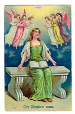 1912 Religious Postcard Christian Lords Prayer Thy Kingdom Come picture