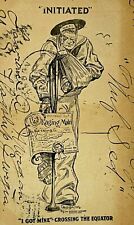 Initiated Raging Main Injured Sailor Crossing Equator Vtg ca. 1907 Postcard picture