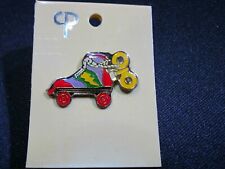Vintage NOS CP Rainbow Roller Skates Fantasy 80's Enamel Lapel Pin 1