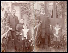 RPPC British No ID 1910s TWO Real Photo Postcards. Family on the Patio. Brothers picture