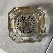 Vintage Hotel Taft New York City Clear 3.75 Inch Square Glass Ashtray picture