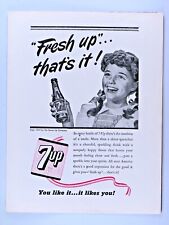7 Up Vintage 1944 Fresh Up That's It 7up Girl Original Print Ad 8.5 x 11 