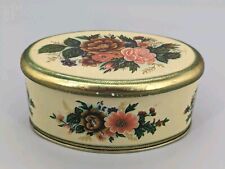 Meister Vintage Oval Floral Empty Tin Made in Brazil picture