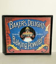 Vintage Original The Baker's Delight Baking Powder Sign Framed picture