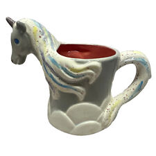 3-D 3D Handmade Unicorn Horse Ceramic Coffee Tea Cup Mug 7”x6” 12oz picture