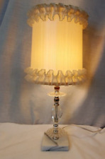 Vintage Glass Marble Base Tabletop Bedside Lamp with Shade 18'' picture