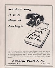 Luckey, Platt & Co., Poughkeepsie NY    Vintage Print Ad Department Store  1957 picture