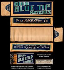ANTIQUE OHIO BLUE TIP No.6 MATCHES #Y   -- SLEEVE OF TEN BOXES + ONE FOR DISPLAY picture