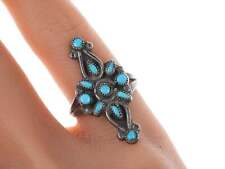 c1940's Zuni Petit Point turquoise silver ring picture