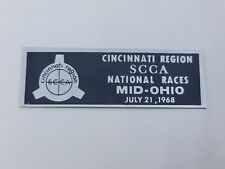 1968 Cincinnati National Race Sports Car Club Of America Dash Emblem Plaque SCCA picture