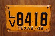 1949 TEXAS License Plate # 8418 picture