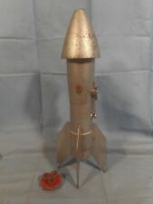 Vintage 1950s Astro Berzac Creation USA Metal Rocket Mechanical Coin Bank picture