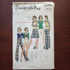 Butterick 6593 Vintage 1970s Sizes 8-16 Skirt Blouse Pants Shorts Vest Uncut picture