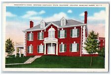 Bowling Green KY Postcard President's Home State Teacher College c1940's Vintage picture