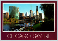 c1970s Chicago Skyline Illinois View Vintage Postcard picture
