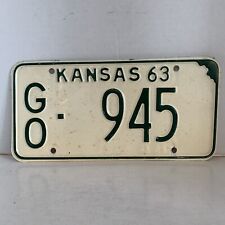 1963 Kansas License Plate 945 Gove County GO Collector Man Cave Garage picture