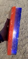 Flint Knapping Fiber Optic Glass THICK RED WHITE BLUE Rough Arrowhead 5.7 # picture