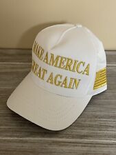 White & 24K Gold Official Trump 45-47 Make America Great Again 2024 MAGA Hat New picture