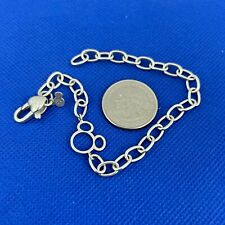 Beautiful Sterling Silver Disney Mickey Mouse  Silhouette Chain link Bracelet. picture