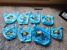 8 Blue Plastic Walmart Shopping Store Bag Smiley Face ROLL BACK 2001 picture