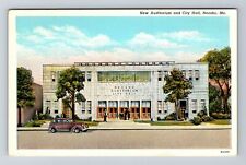 Neosho MO-Missouri, New Auditorium, City Hall, c1939 Vintage Souvenir Postcard picture