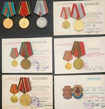 LOT OF 8 USSR Soviet Medals & Badges with 5 Certificates  100% ORIGINAL picture