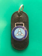 Vintage Leather Car Keychain Vintage key ring key fob Dodge Challenger/Blue NOS picture