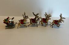 Hallmark Keepsake Ornaments Santa and His Reindeer 1992 Complete No Box picture