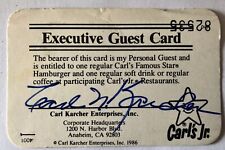 Carl Karcher Executive Guest Card Signed Autograph Original picture