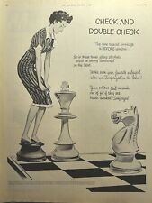 Sanfordized Fabric Doesn't Shrink Anthropomorphic Chess Vintage Print Ad 1952 picture