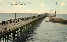 c1910 Postcard; Iron Steamboat Landing at Steeplechase Pier, Coney Island NY picture
