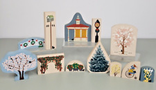 The Cats’ Meow Shelf Decor lot of 12 Trees Plants Clock Bird House picture