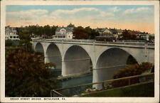 Broad Street Bridge Bethlehem Pennsylvania ~ 1920s vintage postcard picture