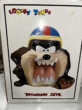 1993 Looney Tunes Taz Football Player Ceramic Cookie Jar Tazmanian Devil Org Box picture