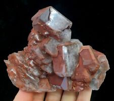 Clear Calcite on Chocolate color Calcite 120mm 518g,  Natural Mineral Specimen picture