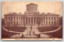 State Capitol McKinley Monument Columbus Ohio 1912 Compliments Busy Bee Postcard picture