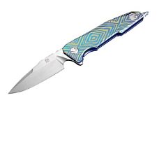 Artisan Cutlery Predator Knife Blue Pattern Handle Plain S35VN Edge 1706G-BU03 picture