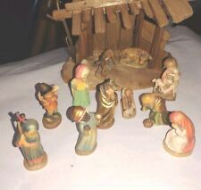ferrandiz anri Italian hand carved Christmas Nativity Set, stable+ 12 other... picture